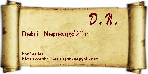 Dabi Napsugár névjegykártya